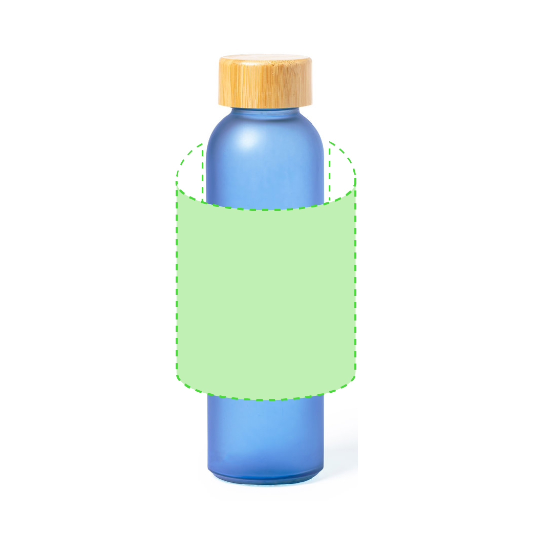 Botella deportiva de cristal grueso y bambú 500 ml