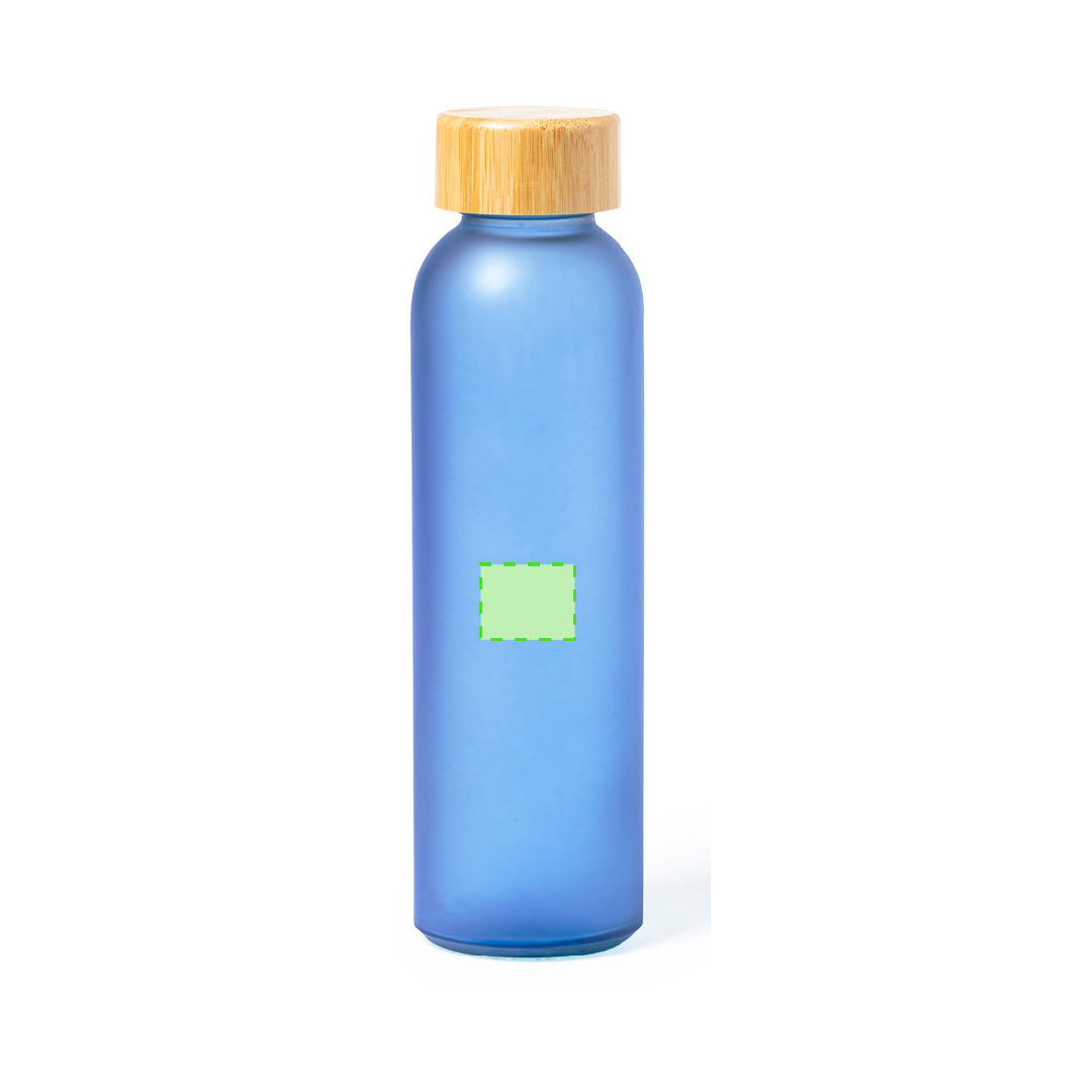 Botella deportiva de cristal grueso y bambú 500 ml