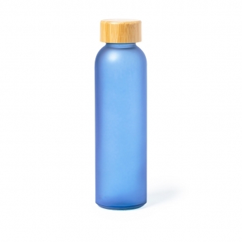 Botella deportiva de cristal grueso y bambú 500 ml