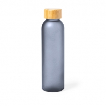 Botella deportiva de cristal grueso y bambú 500 ml
