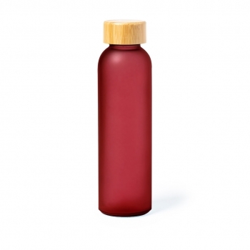 Botella deportiva de cristal grueso y bambú 500 ml
