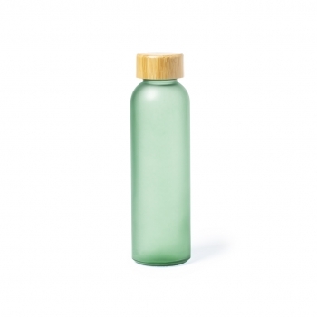 Botella deportiva de cristal grueso y bambú 500 ml