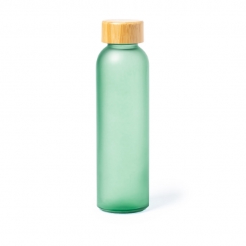 Botella deportiva de cristal grueso y bambú 500 ml