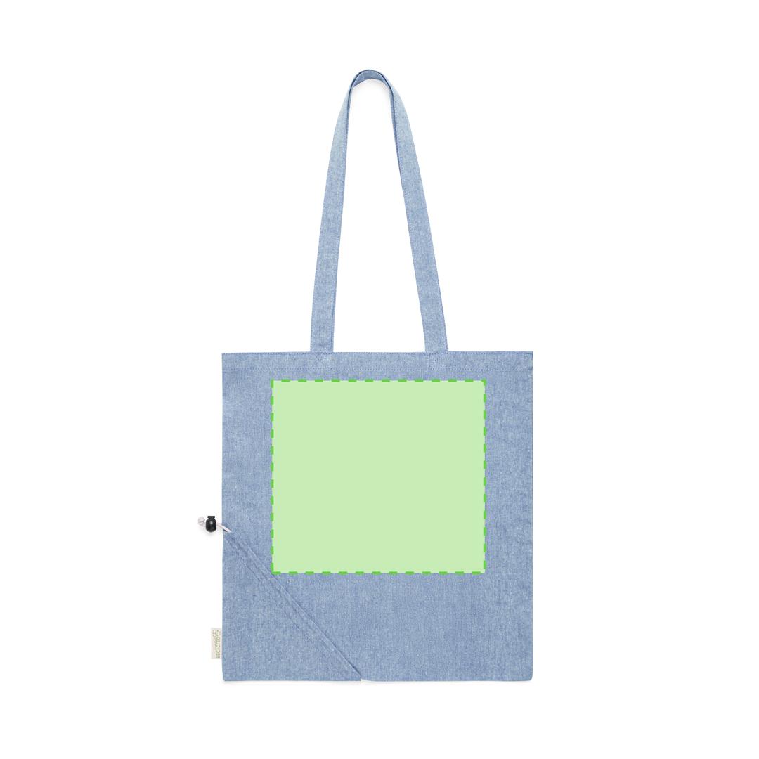 Bolsa plegable de algodón reciclado 120 g/m² con cordón