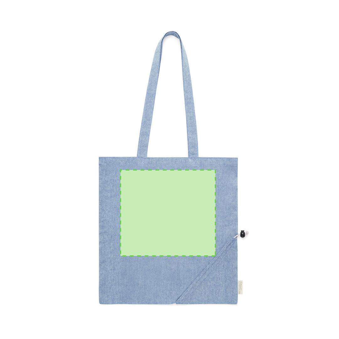 Bolsa plegable de algodón reciclado 120 g/m² con cordón