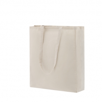 Bolsa de algodón 140 g/m² con fuelle de base 35×40 cm
