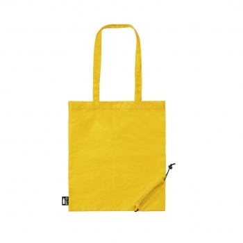 Bolsa plegable de RPET con cordón y asas largas 38×42 cm