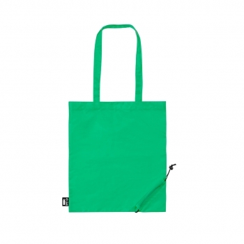 Bolsa plegable de RPET con cordón y asas largas 38×42 cm
