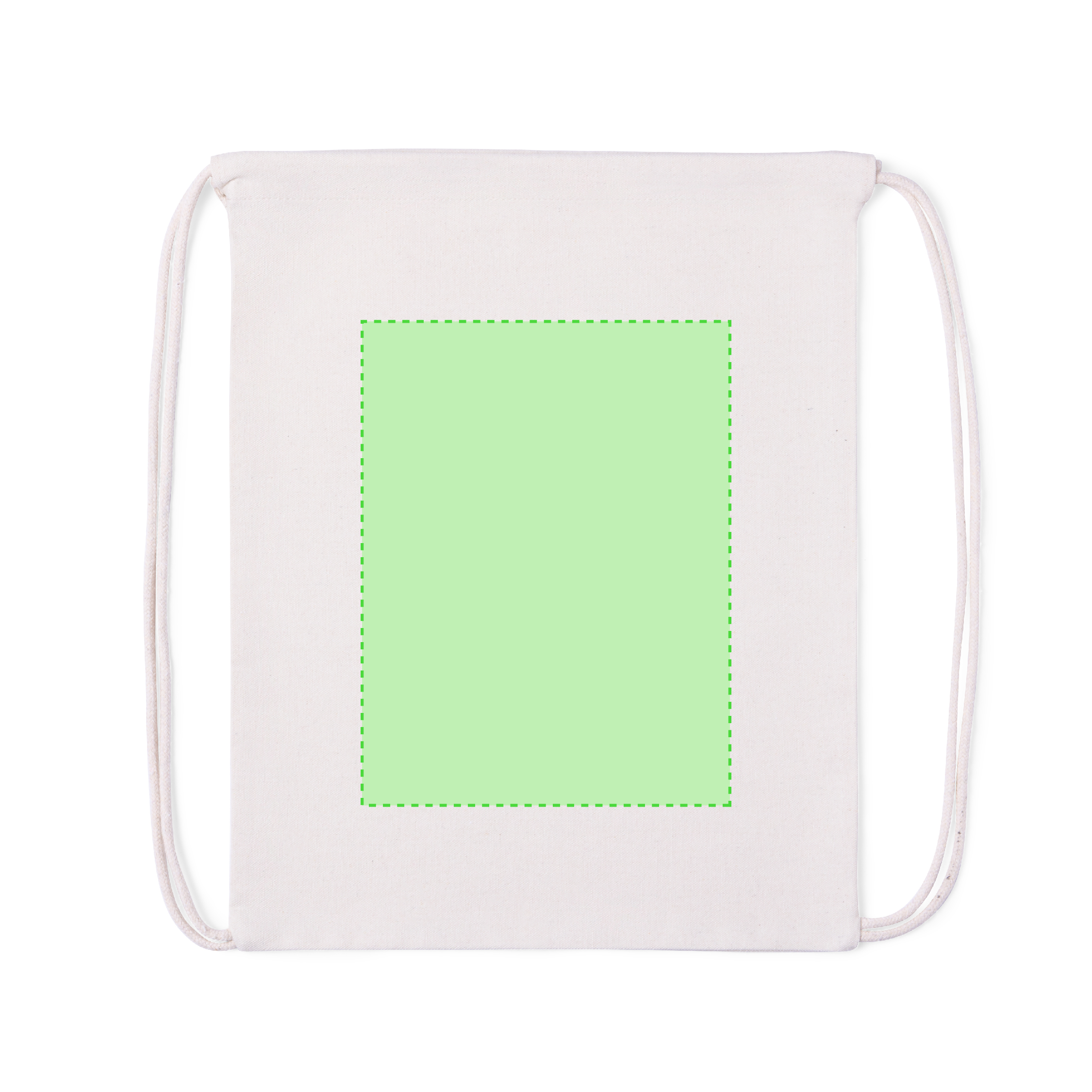 Mochila de cuerdas de algodón 100% 180 g/m² en acabado natural con cordones de algodón