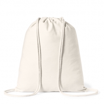 Mochila de cuerdas de algodón 100% 180 g/m² en acabado natural con cordones de algodón