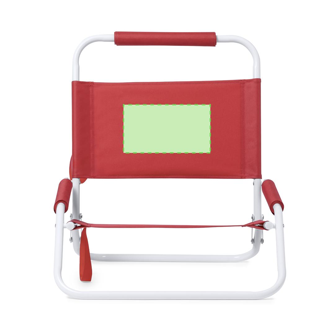 Silla plegable ligera de poliéster 600D con estructura metálica lacada, acolchado en reposabrazos y reposacabezas