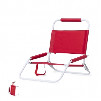 Silla plegable ligera de poliéster 600D con estructura metálica lacada, acolchado en reposabrazos y reposacabezas