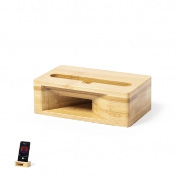 Amplificador de sonido acústico de bambú natural sin batería