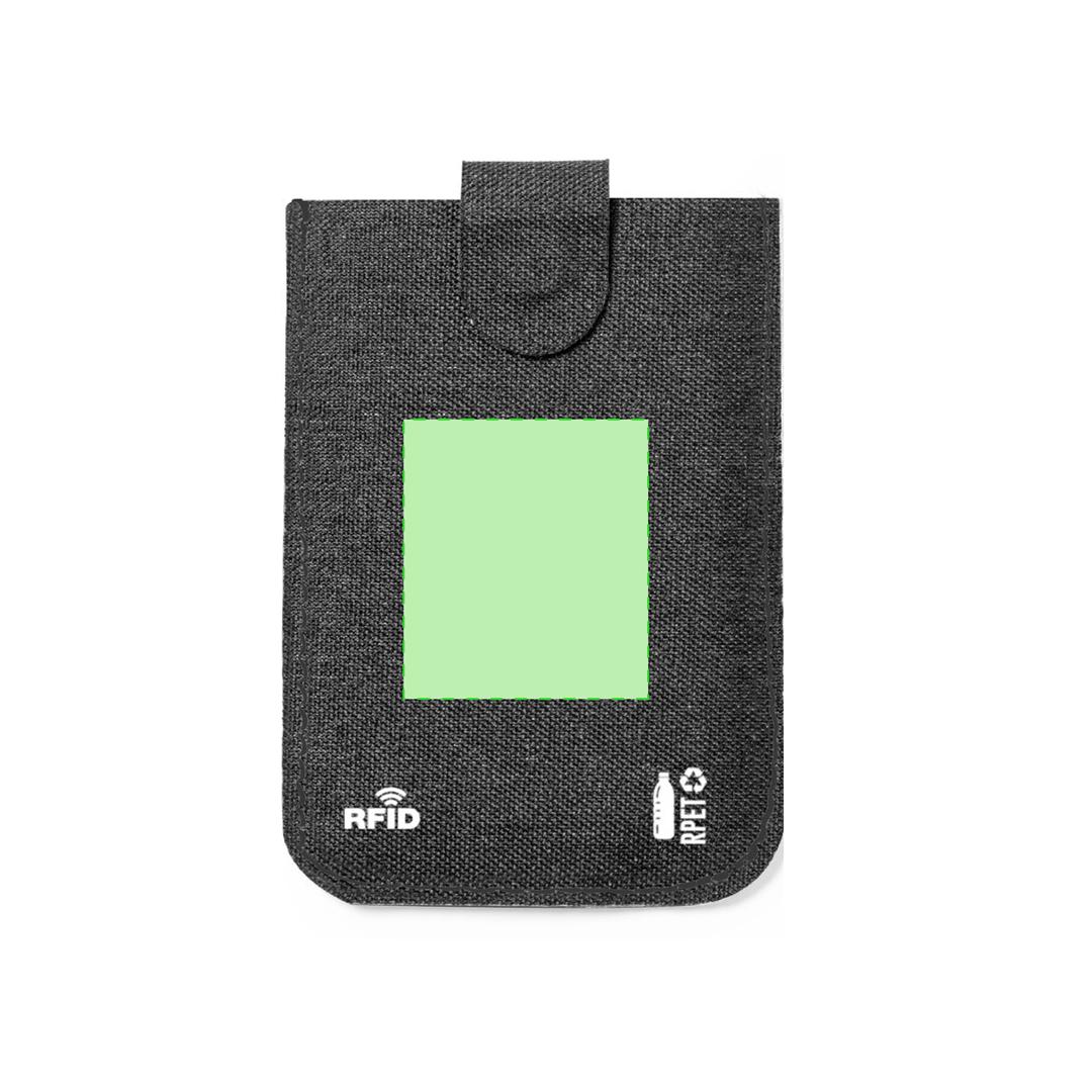 Tarjetero de poliéster RPET con protección RFID cierre imantado y 5 compartimentos