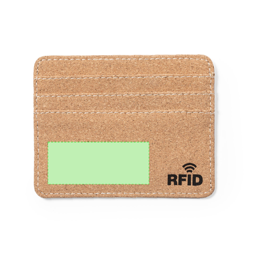 Tarjetero de corcho natural con protección RFID y 6 compartimentos independientes
