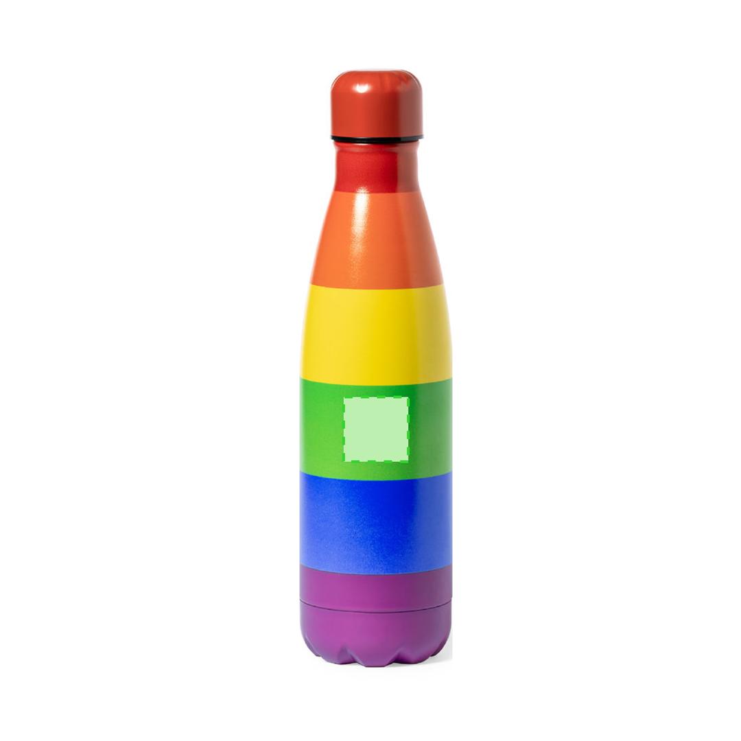 Bidón Rainbow de acero inoxidable 790 ml multicolor libre de BPA con tapón rosca