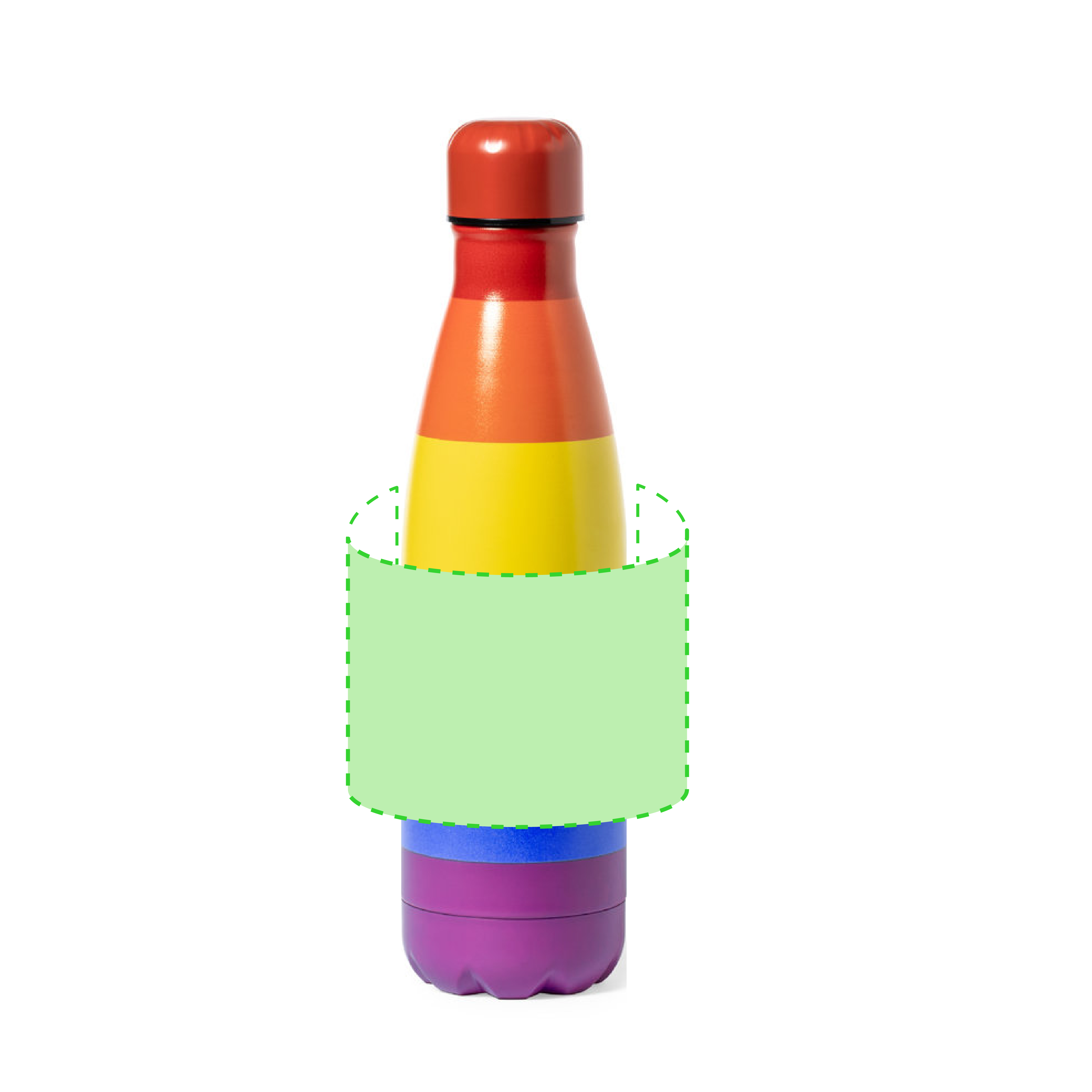 Bidón Rainbow de acero inoxidable 790 ml multicolor libre de BPA con tapón rosca