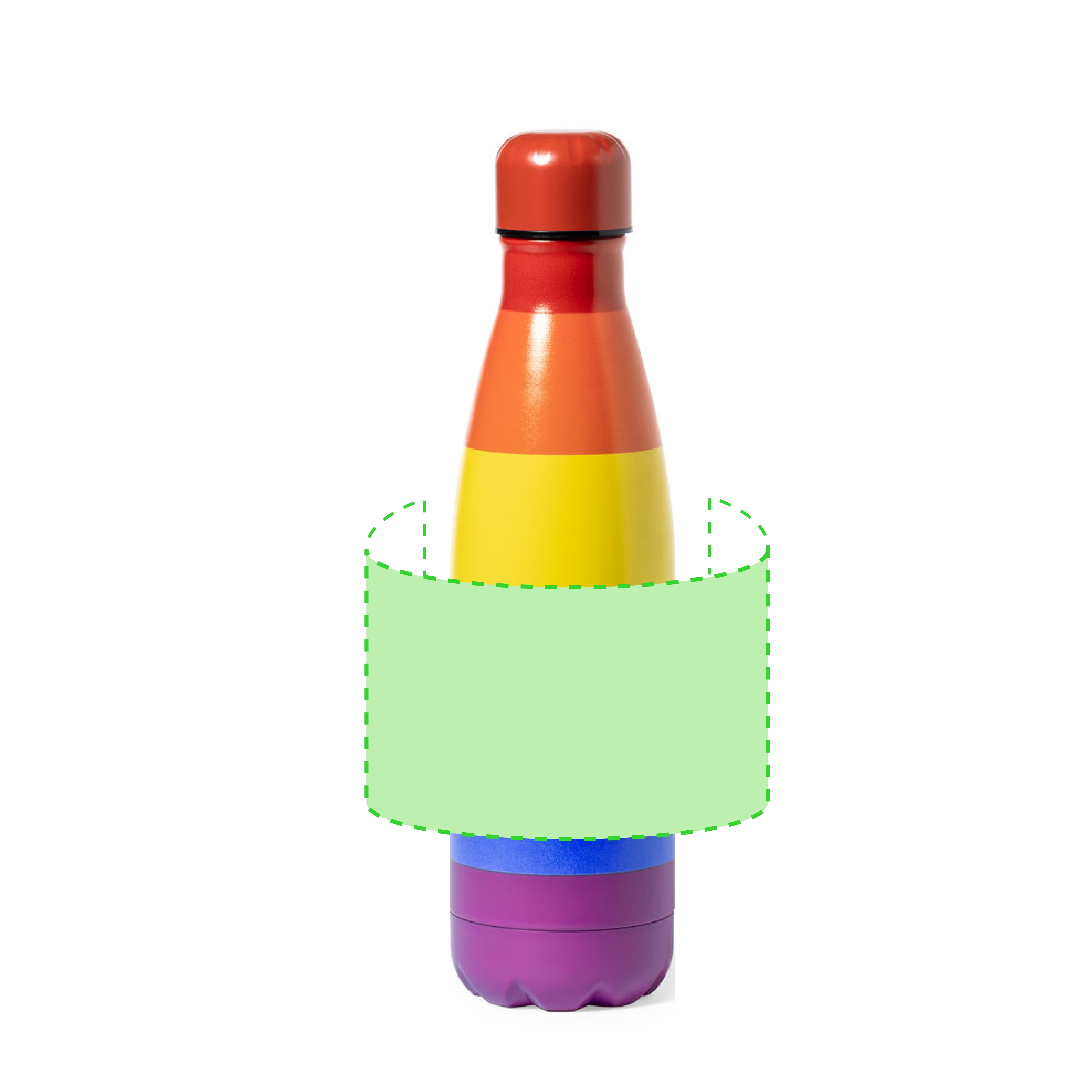 Bidón Rainbow de acero inoxidable 790 ml multicolor libre de BPA con tapón rosca