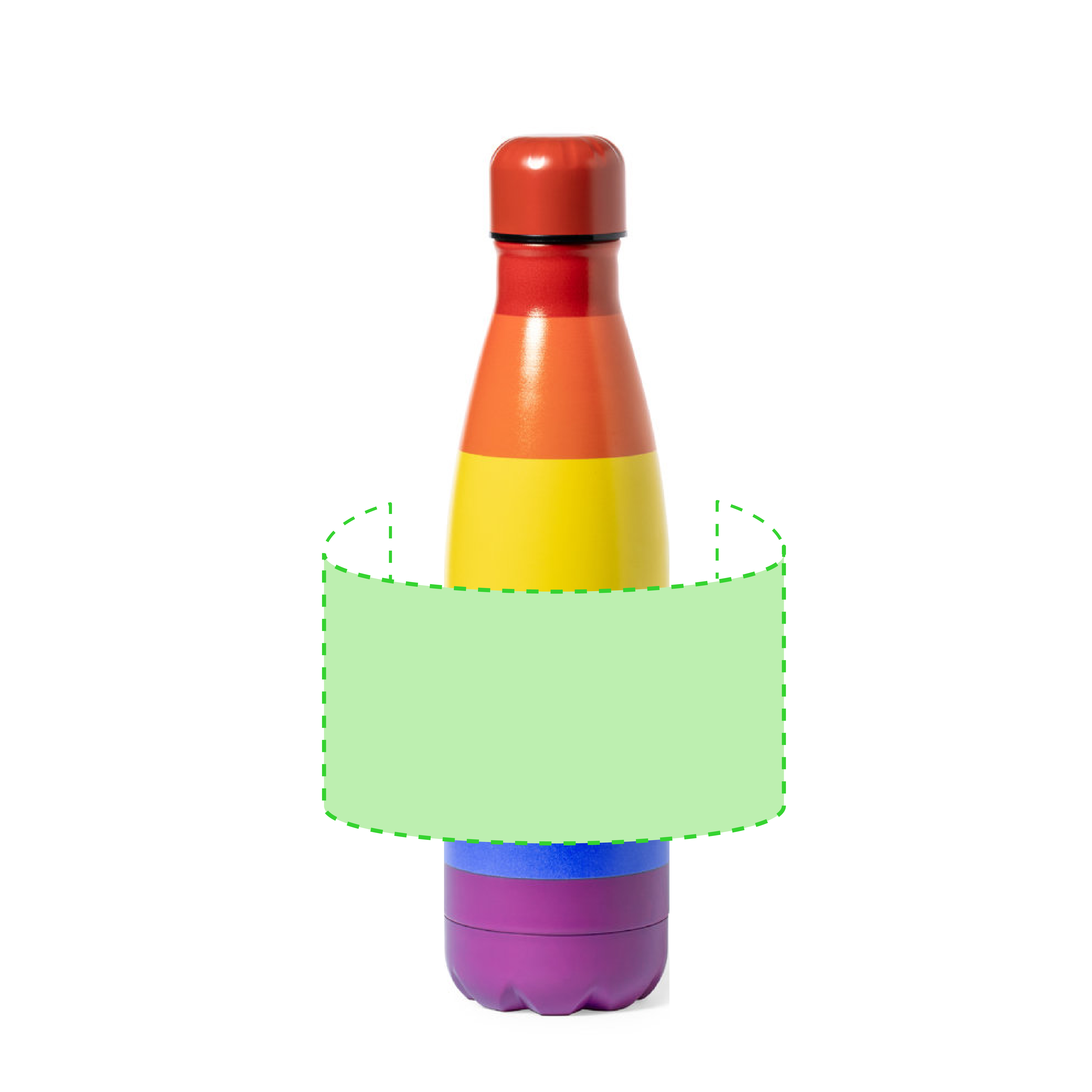 Bidón Rainbow de acero inoxidable 790 ml multicolor libre de BPA con tapón rosca