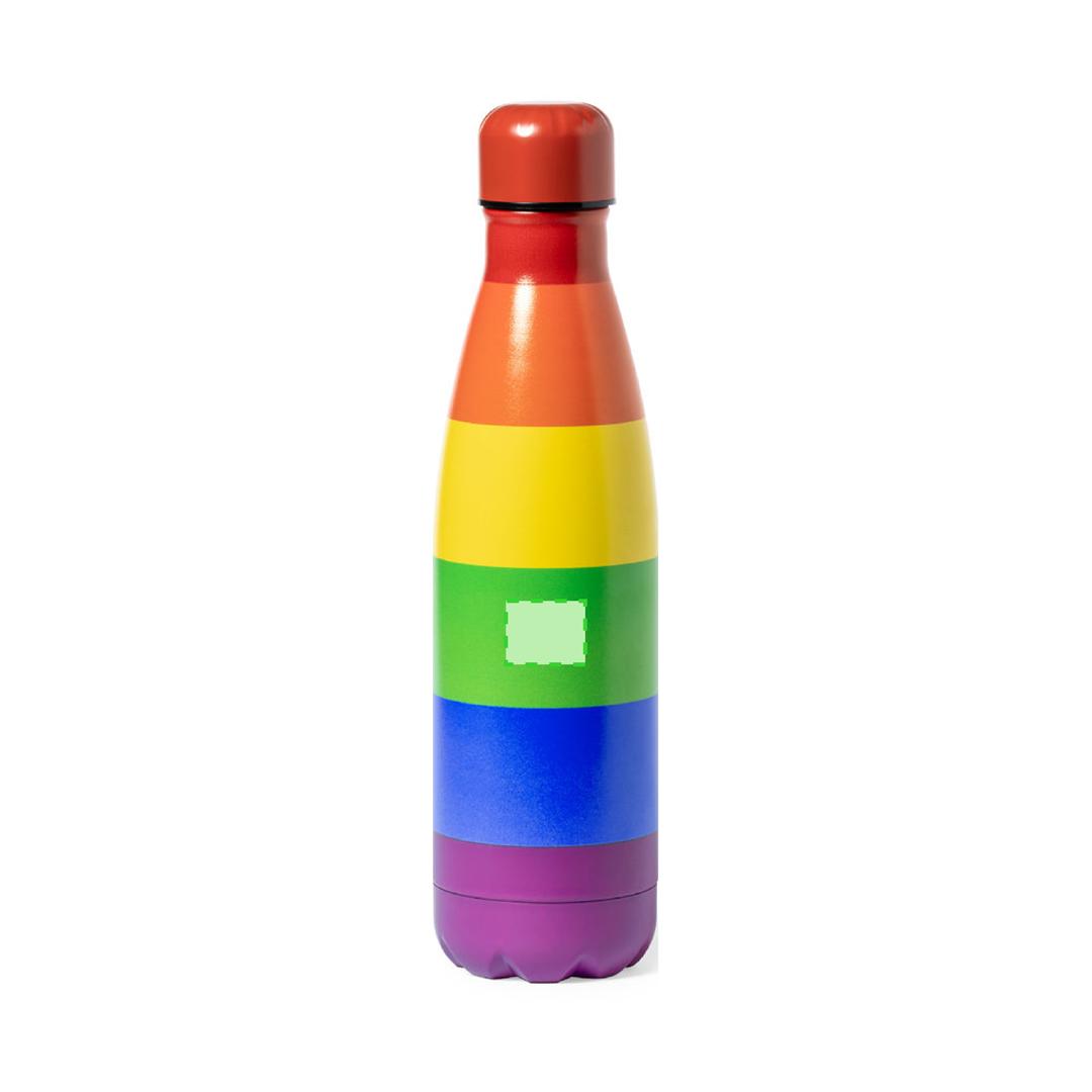 Bidón Rainbow de acero inoxidable 790 ml multicolor libre de BPA con tapón rosca