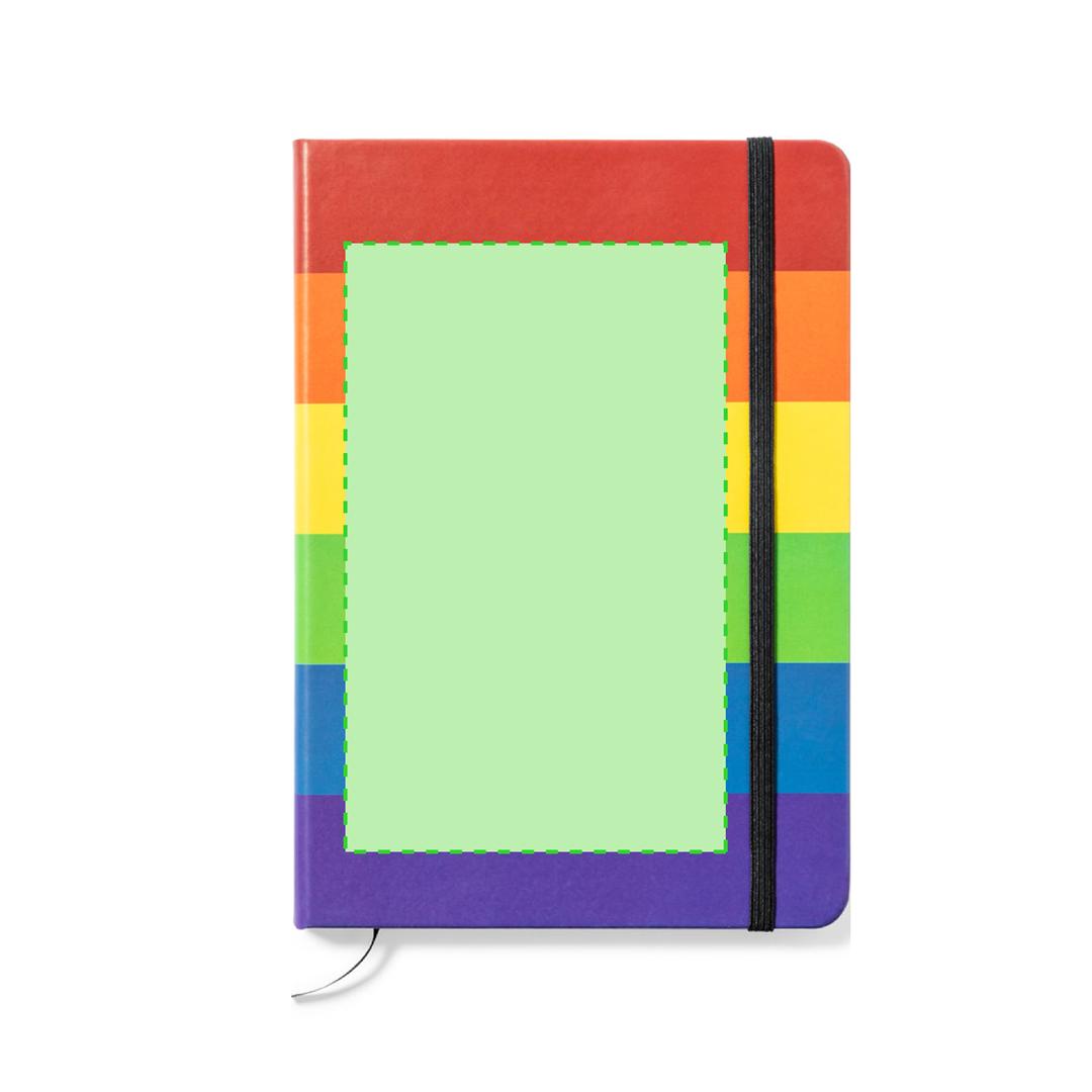 Bloc de notas Rainbow de polipiel portada rígida 100 hojas A5 multicolor