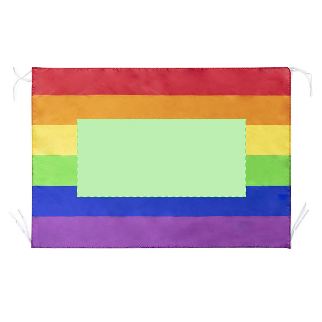 Bandera Rainbow de poliéster 170D multicolor con cintas de sujeción 100×70 cm