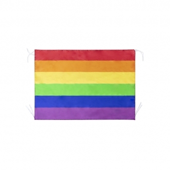 Bandera Rainbow de poliéster 170D multicolor con cintas de sujeción 100×70 cm