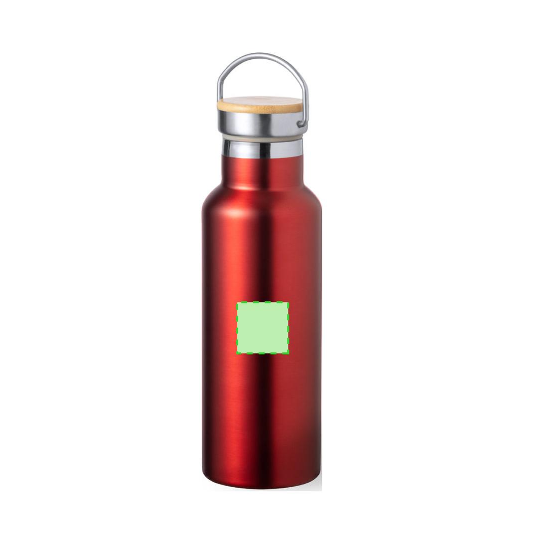 Bidón térmico eco premium de acero inoxidable y bambú 500 ml