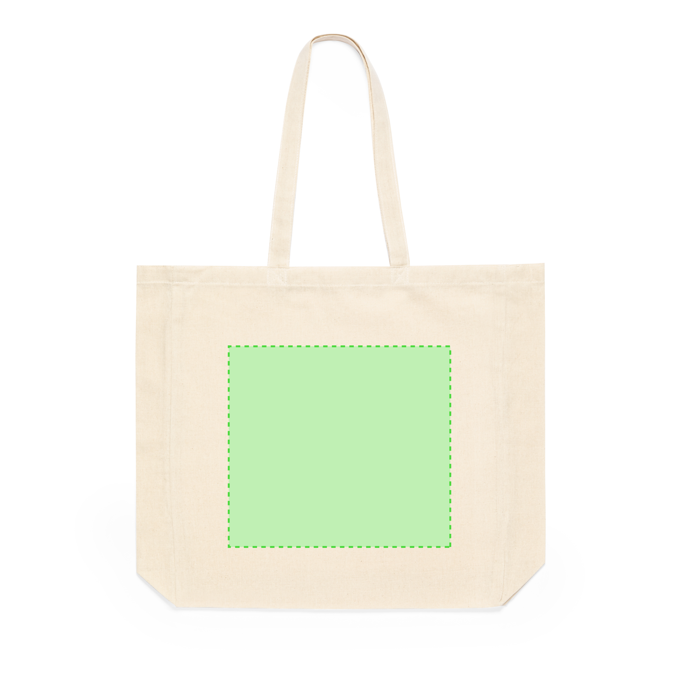 Bolsa de algodón 220 g/m² con fuelle y asas medianas 60 cm