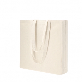 Bolsa de algodón 220 g/m² con fuelle y asas medianas 60 cm