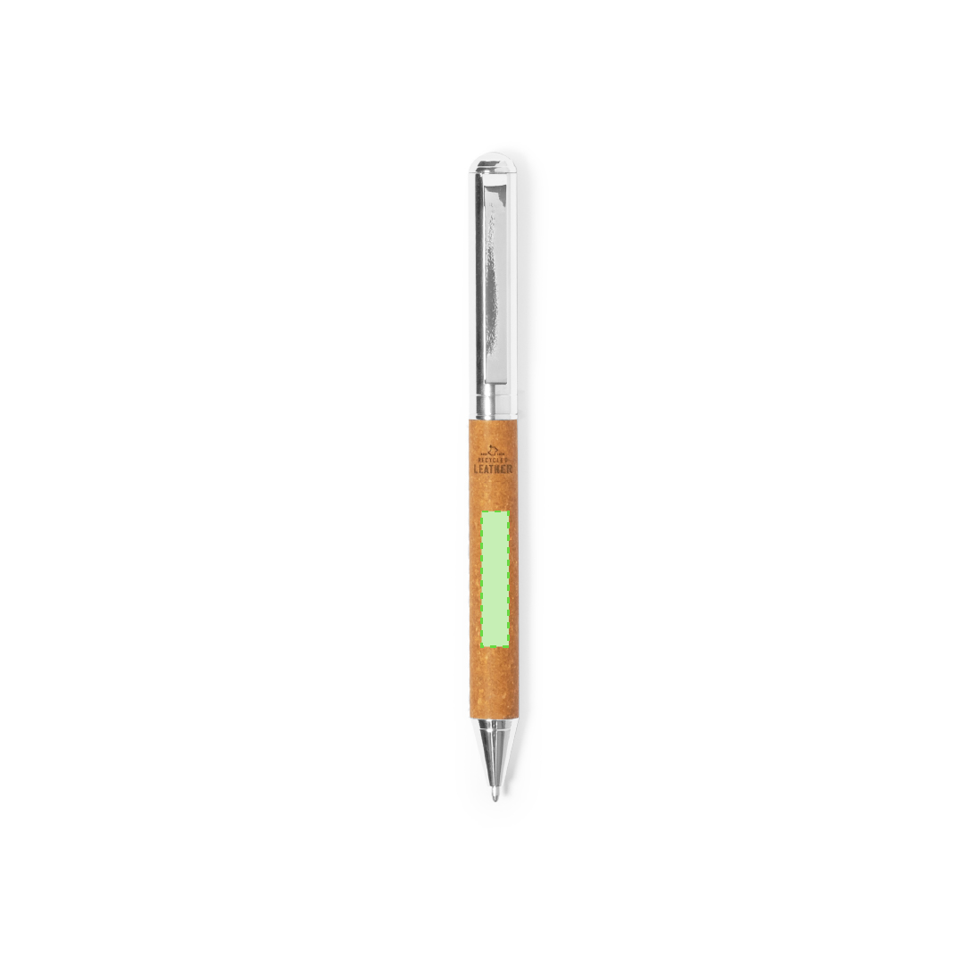 Set premium de cuero reciclado con bloc de 100 hojas y bolígrafo metálico