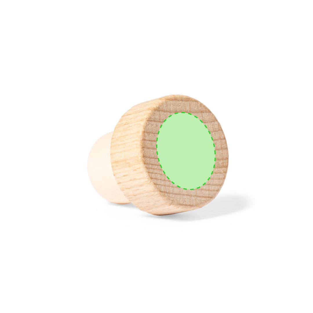 Tapón reutilizable para botella con parte superior de madera grabable en láser