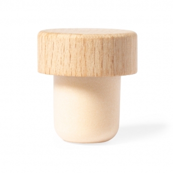 Tapón reutilizable para botella con parte superior de madera grabable en láser