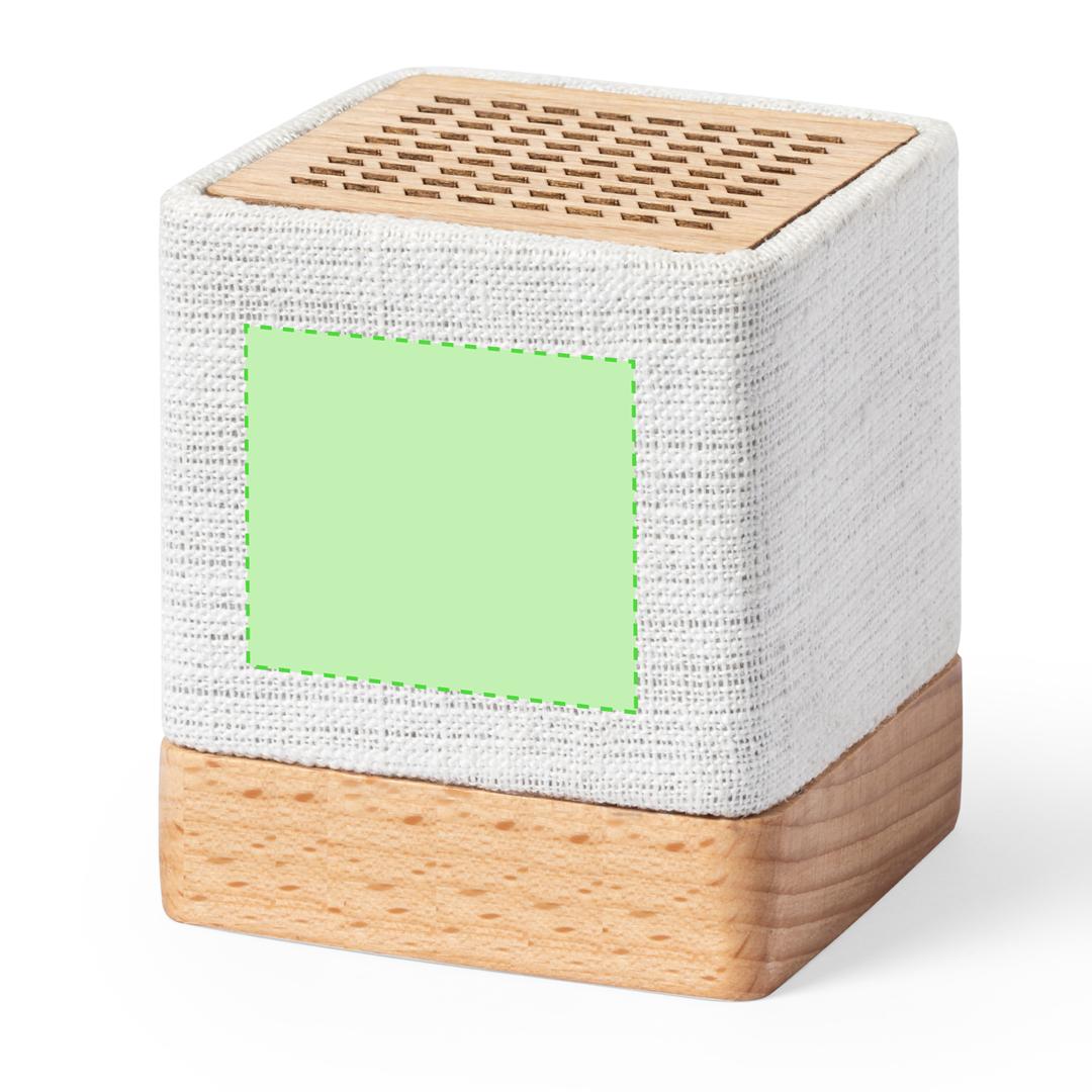 Altavoz Bluetooth de cáñamo orgánico con madera natural, 3W, 300 mAh y manual en español e inglés
