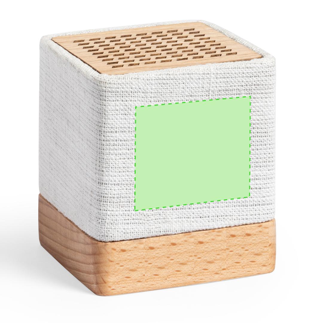 Altavoz Bluetooth de cáñamo orgánico con madera natural, 3W, 300 mAh y manual en español e inglés