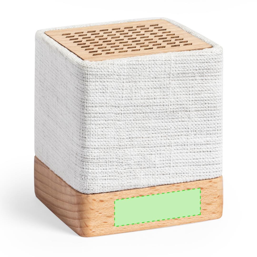 Altavoz Bluetooth de cáñamo orgánico con madera natural, 3W, 300 mAh y manual en español e inglés
