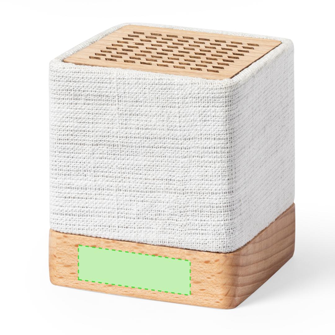 Altavoz Bluetooth de cáñamo orgánico con madera natural, 3W, 300 mAh y manual en español e inglés
