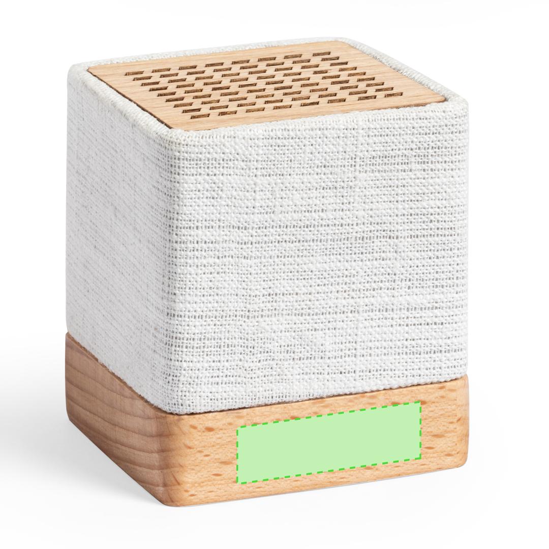 Altavoz Bluetooth de cáñamo orgánico con madera natural, 3W, 300 mAh y manual en español e inglés