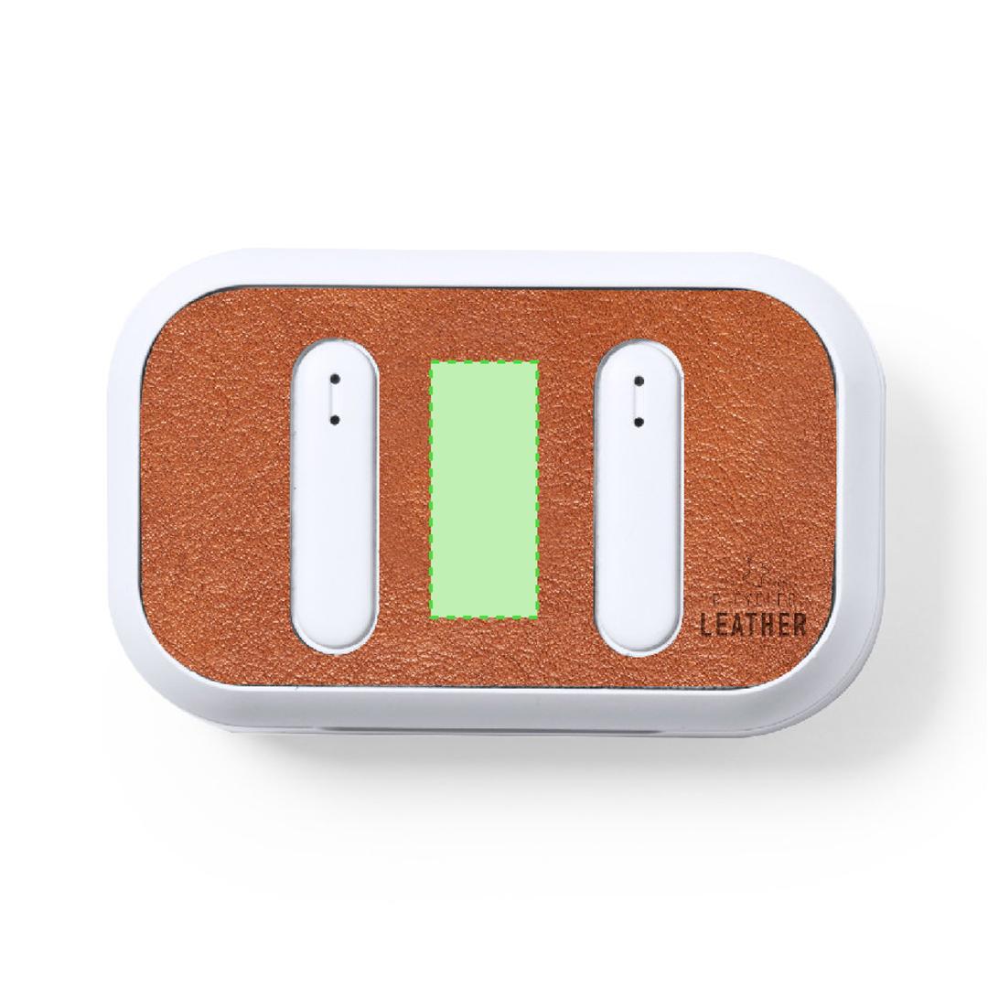 Auriculares Bluetooth 5.1 RCS con carcasa RABS y tapa de cuero reciclado, LED estado carga
