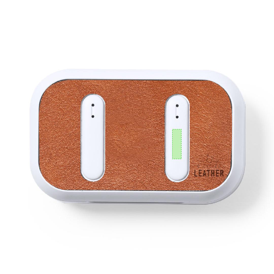 Auriculares Bluetooth 5.1 RCS con carcasa RABS y tapa de cuero reciclado, LED estado carga
