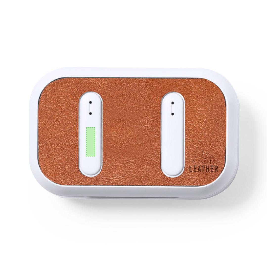 Auriculares Bluetooth 5.1 RCS con carcasa RABS y tapa de cuero reciclado, LED estado carga