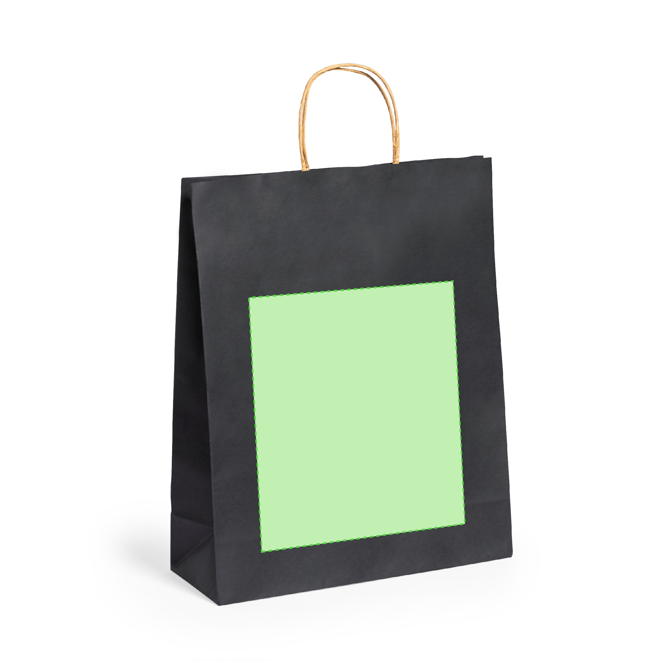 Bolsa de material mixto 25×31 cm línea color asas cortas