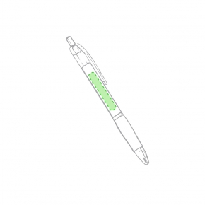 Bolígrafo de plástico con clip translúcido