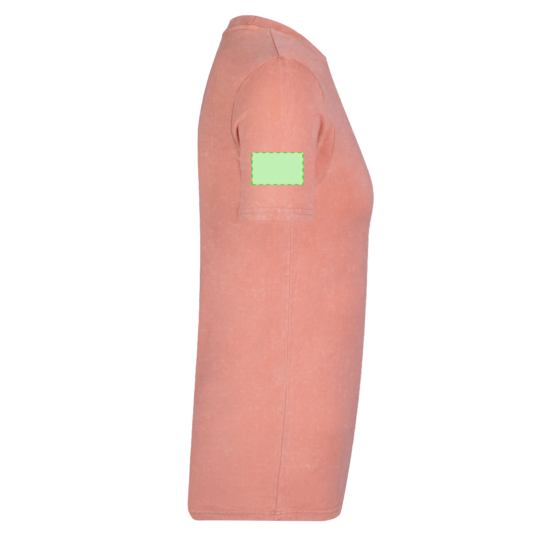 Camiseta Sury adulto — 100% algodón Ring Spun 150 g/m² con efecto lavado jeans único e irrepetible, cuello canalé 2x2