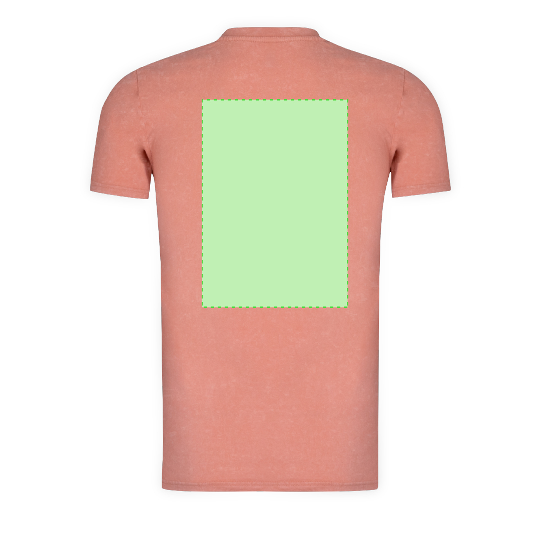 Camiseta Sury adulto — 100% algodón Ring Spun 150 g/m² con efecto lavado jeans único e irrepetible, cuello canalé 2x2