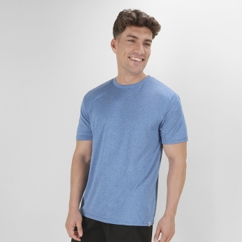 Camiseta técnica Rits adulto — 100% poliéster RPET 135 g/m² con efecto melange, cuello canalé 2x2, doble costura y etiqueta RPET exterior