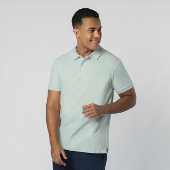 Polo Ment adulto — 100% algodón orgánico peinado Ring Spun piqué 180 g/m², colores pastel, doble costura y etiqueta Organic Cotton