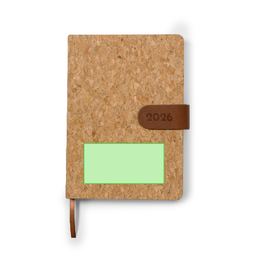 Agenda diaria de corcho natural con página por día