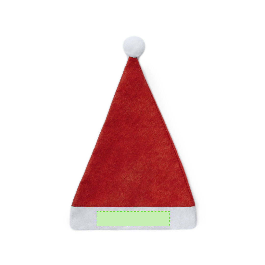 Gorro Papá Noel infantil Flip — poliéster, tira frontal y pom pom en blanco, diseñado para niños