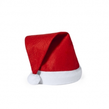 Gorro Papá Noel infantil Flip — poliéster, tira frontal y pom pom en blanco, diseñado para niños